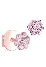 ravishing pink flower baby stud earrings 